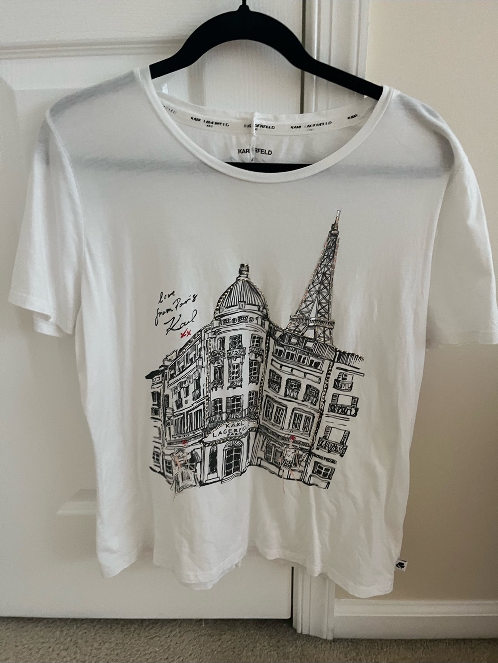 Karl Lagerfeld White Paris Sketch Tee